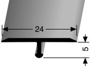 T-Profil Alu-Edelstahl 24 x 5 mm - L 270 cm 